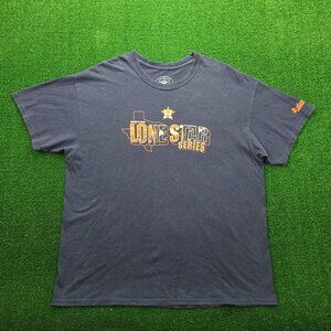 Lone Star Series Tshirt Men XL Blue Houston Astros Texas Rangers Baseball Sports